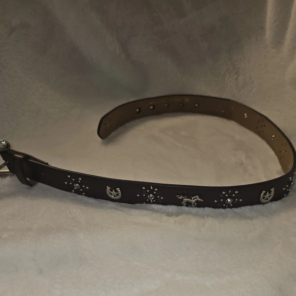 Ariat Kids Brown Belt with Silver Buckle Has Silver Horse And Star Embellishment